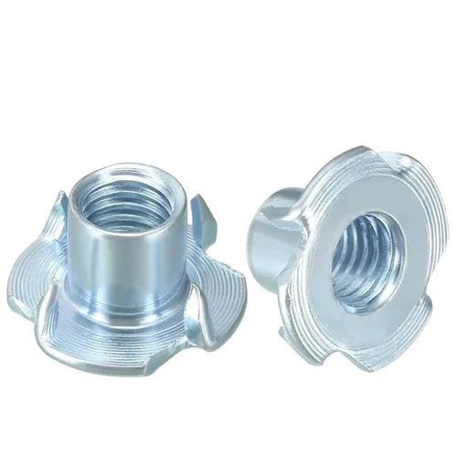 NGe Tuercas en T M10 x 0.394 in, 4 puntas, tuerca en T para muebles de madera y sujeción de escalada, paquete de 50