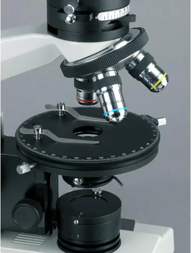 Miniatura 3 de AmScope Microscopio binocular polarizador PZ200BA, oculares WF10x y WF16x, aumento 40X-640X, objetivos acromáticos de plan sin tensión