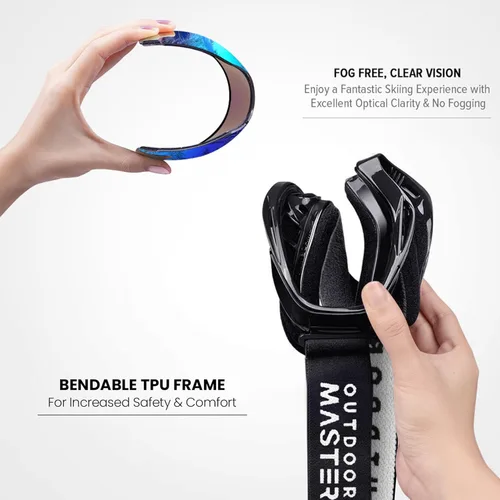Miniatura 132 de OutdoorMaster OTG Gafas de esquí – Gafas sobre lentes para esquí y snowboard para hombres, mujeres y jóvenes – 100% de protección UV A1-vlt 46%