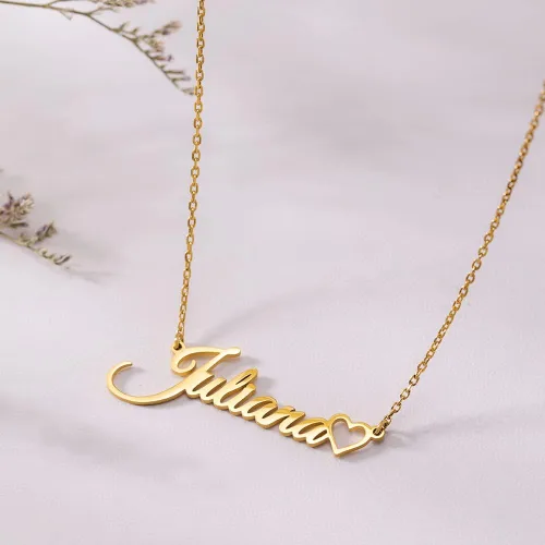 Miniatura 2 de TinyName - Collar con placa de nombre personalizable, bañado en oro de 18 quilates, regalo para mujer