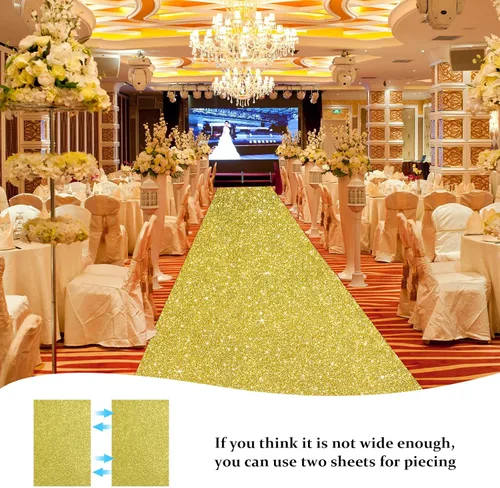 Miniatura 6 de Tatuo Alfombra de pasillo de 2.46 x 30 pies, grosor de 55 GSM con cinta para alfombra para baile de graduación, boda, exterior, interior, pasillo
