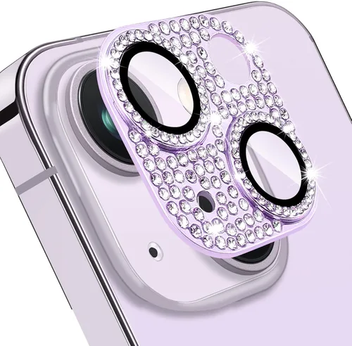Miniatura 14 de Protector de lente de cámara diseñado para iPhone 12 Pro Max, con diamantes de imitación 3D con diamantes de imitación 9H, vidrio templado, Rosado