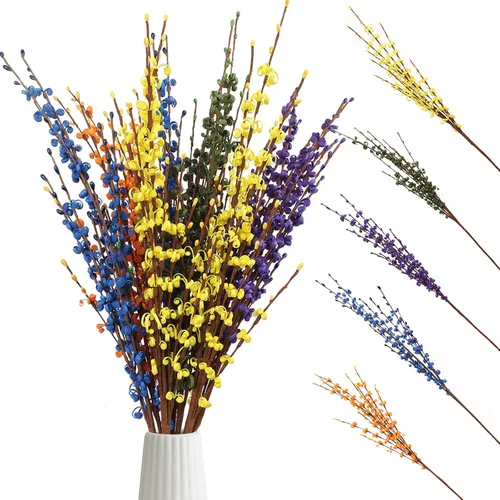 Miniatura 9 de Wootkey 10 Piezas Flores Artificiales de Jazmín de 29.5" de Largo Flores Falsas Ramas Secas para el Día de la Madre Hogar Oficina Bricolaje Arte