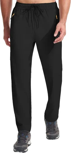 Hebepol Pantalones de senderismo ligeros para hombre, de secado rápido, pantalones deportivos de pesca, correr, entrenamiento, 3 bolsillos con