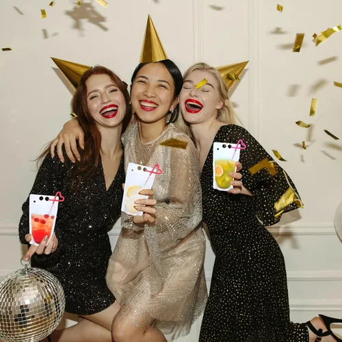 Miniatura 6 de 20 bolsas de bebidas con 20 popotes de plástico desechables, bolsas de jugo translúcidas con cierre de cremallera esmeriladas para adultos