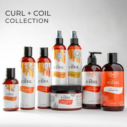 Miniatura 7 de CIBU El champú y acondicionador Curl + Coil limpia, hidrata, revitaliza, desenreda y conserva el rizo natural + bobina para un cabello suave
