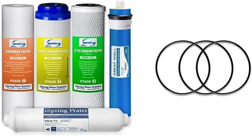 Miniatura 7 de iSpring Juego de filtros de agua de repuesto de ósmosis inversa F5-75 para sistema de 5 etapas y F3 6 meses de prefiltro de repuesto de cartucho