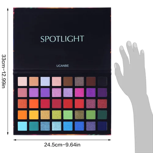Miniatura 5 de UCANBE Spotlight Paleta de sombra de ojos profesional 40 colores sombra de ojos mate brillo paleta de maquillaje altamente pigmentado colorido polvo