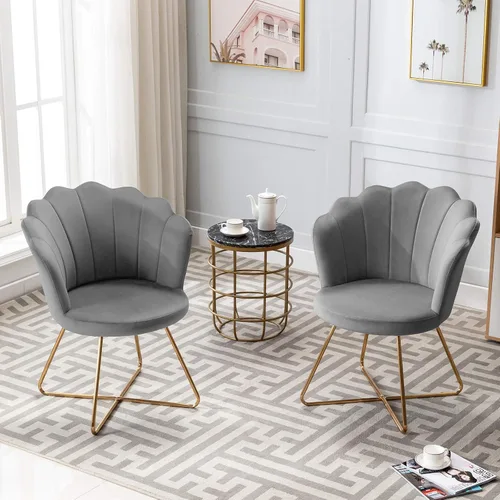 Miniatura 5 de DUHOME Silla decorativa de terciopelo para sala de estar, silla de esquina para dormitorio, sala de estar, silla de sala de estar en forma de concha