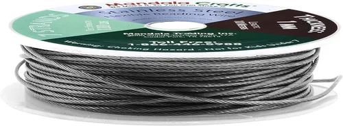 Miniatura 2 de Mandala Crafts Alambre de cuentas de 7 hebras para hacer joyas, alambre trenzado de acero inoxidable calibre 18 de 32 pies para cuerda de cuentas