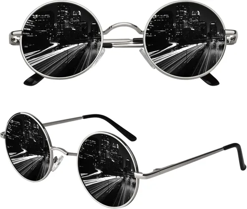 Miniatura 72 de CGID Gafas de sol unisex polarizadas redondas E01 Lennon