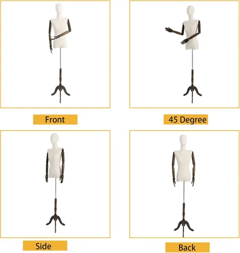 Miniatura 6 de Exhibición de la forma del vestido femenino Forma de vestido de torso de maniquí femenino Modelo de vestido de costura con brazos desmontables