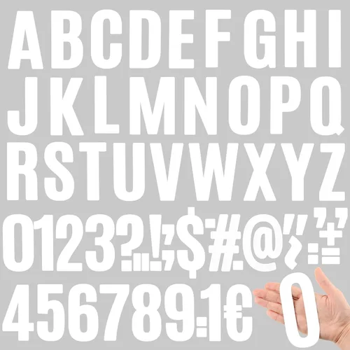 Miniatura 16 de Qilery 32 hojas de 0.5 pulgada de calcomanías de letras y números autoadhesivas, letras de vinilo alfabéticas de gran fuente, etiquetas de números
