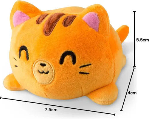 Miniatura 5 de TeeTurtle - El peluche reversible original de gato - Tabby naranja - Lindos animales de peluche con juguetes sensoriales que muestran tu estado