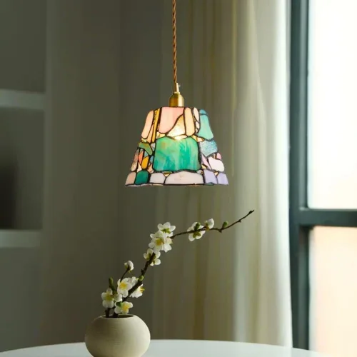 Miniatura 2 de Lámpara colgante vintage mini lámpara de techo de vidrio retro latón colgante luz para cocina isla comedor E27/E26 enchufes