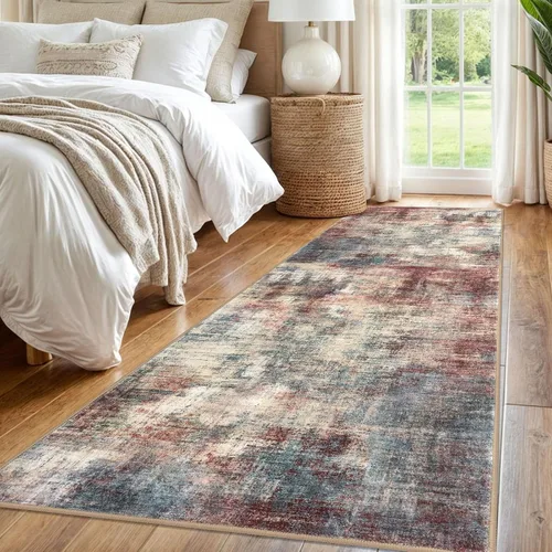 Miniatura 127 de IOHOUZE Alfombra abstracta lavable de 3 x 12 pies para pasillos, antideslizante para cocina, camino de entrada de lana sintética para interiores