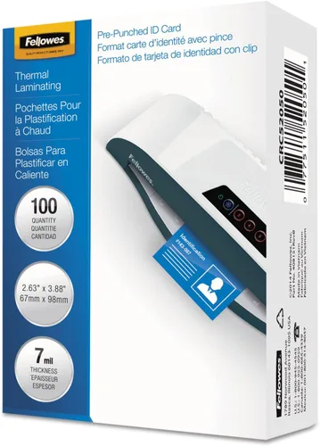 Fellowes 52050, bolsas brillantes - Etiqueta de identificación perforada, 7 mil, paquete de 100