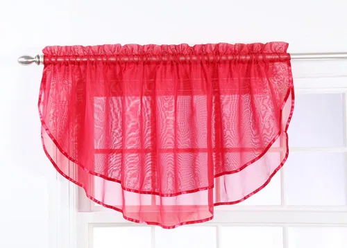 Miniatura 28 de Stylemaster Elegance Cenefa recta de gasa transparente, 60 x 14 pulgadas, color dorado