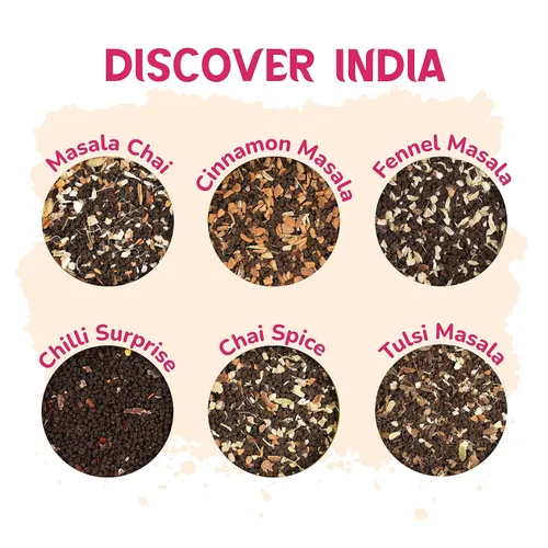Miniatura 2 de BREWIX, Descubre Caja de Regalo de Té Negro Premium de India para Navidad (180g/90+ Tazas) Juego de Regalo de Té Para Amantes del Té 6 Tés Chai