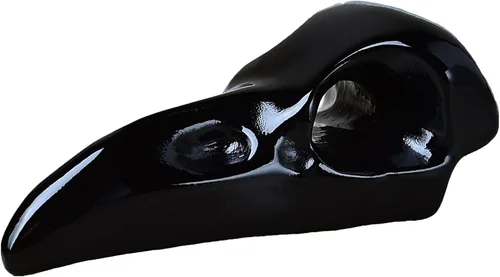Figura de calavera de cuervo de obsidiana, piedra curativa de cristal, meditación espiritual, figura de bolsillo, piedra preciosa natural tallada a