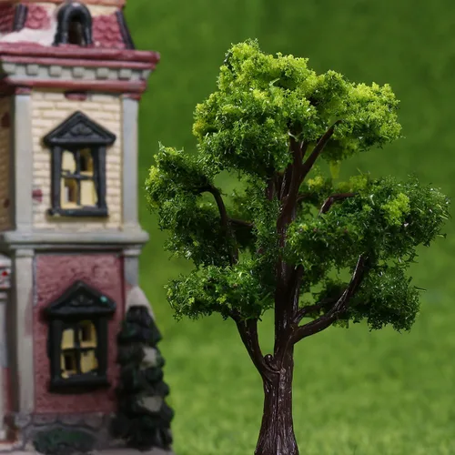 Miniatura 3 de WINOMO 12 árboles modelo de construcción, árboles en miniatura, tren, ferrocarril, paisaje, arquitectura, árboles para manualidades