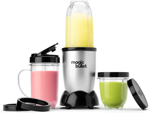 Miniatura 9 de Juego de licuadora Magic Bullet®, juego de 7 piezas, licuadora y procesador de alimentos de 250W, 2 vasos para mezclar, cuchilla cruzada, diseño