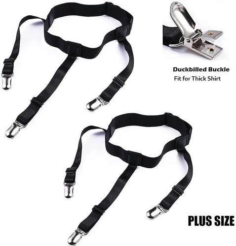 Miniatura 7 de Mens Shirt Stays Garters Holders Premium Shirt Stays for Men Police Military Law Enforment, Elastic Shirt Tuckers