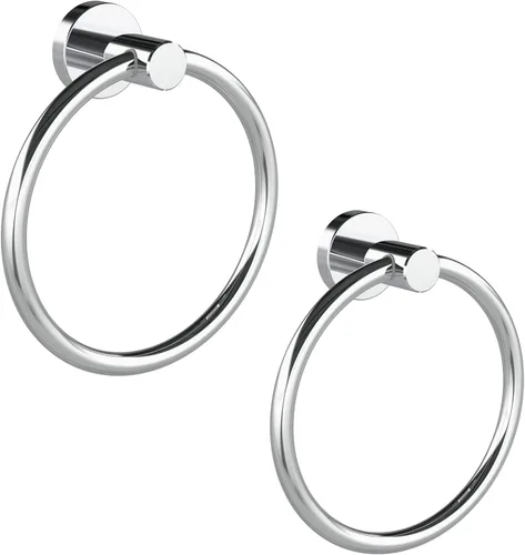 Miniatura 11 de RARXTR Toallero de níquel cepillado, soporte para toallas de mano para baño, cocina, base redondeada moderna, montaje en pared, acero inoxidable
