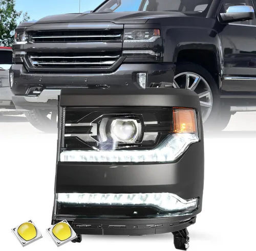 Miniatura 15 de SOCKIR Conjunto de faros delanteros HID/Xenon para Chevy Silverado 1500/2019 Chevy Silverado 1500/2019 Chevy Silverado 1500 LD 2016 2017 2018