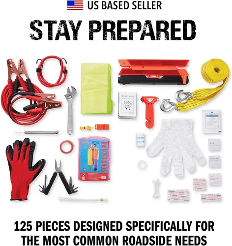 Miniatura 6 de Kit Premium de Emergencia en Carretera de Always Prepared para Auto - Kit de Seguridad para Auto, Herramientas, Primeros Auxilios, Equipo