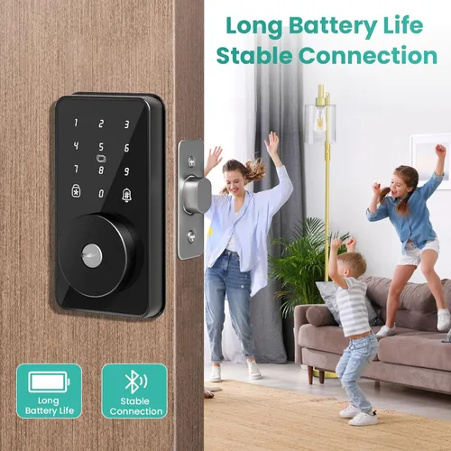 Miniatura 6 de Cerradura Inteligente, Cerradura de Puerta de Entrada sin Llave 4-en-1 para Puerta Delantera, Cerradura de Puerta Digital con Teclado, Cerradura