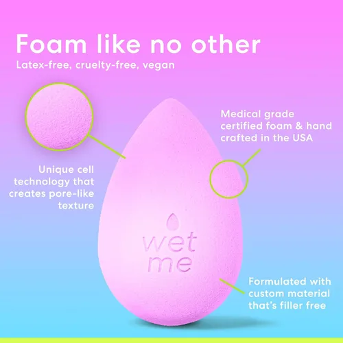 Miniatura 5 de Beautyblender® Esponja de maquillaje Wave Beauty Blender, espuma súper suave que mezcla fácilmente bases, polvos y cremas, fabricada en EE. UU.