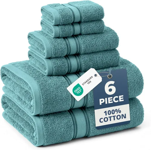 Miniatura 45 de Lane Linen Juego de 4 toallas de baño de 100 % algodón (35 x 66 pulgadas), juego de toallas de baño extragrandes de algodón sin torsión, secado Gris
