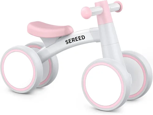 Miniatura 14 de SEREED - Bicicleta de equilibrio para bebés de 1 año, niños y niñas de 12 a 24 meses, primera bicicleta para niños de 4 ruedas, regalos de primer