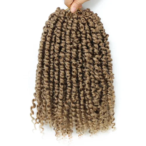 Miniatura 39 de Pelo de ganchillo Passion Twist de 10 pulgadas, 8 paquetes, cabello Passion Twist pre-trenzado, cabello de ganchillo Passion Twist para mujeres 1b