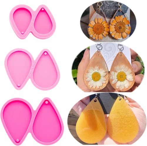 Miniatura 10 de Angel Wings 3 moldes de resina para aretes para hacer joyas, moldes de silicona para aretes, manualidades de resina, manualidades, joyería de moda