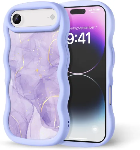 Miniatura 243 de Compatible con iPhone SE/8/7 Funda para Mujeres y Niñas, Marco Ondulado Rizado con Patrón Lindo, Estética Delgada Suave Silicona TPU Parachoques