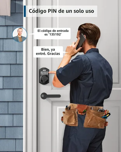Miniatura 4 de TEEHO TE001 Cerradura de puerta de entrada sin llave con teclado - Cerradura de pestillo inteligente para puerta principal con 2 llaves - Bloqueo