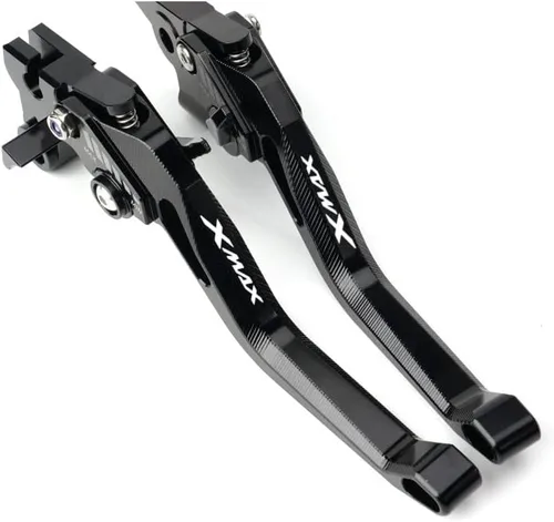 QQLADY Z 3D Rhombus - Juego de palancas de embrague de freno corto CNC para Yamaha Xmax 300 X-MXA125 250 400 2017 2018 2019 2020 X (color negro)