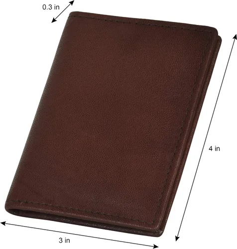Miniatura 42 de Leatherboss - Cartera delgada y plegable de piel auténtica Soporte para tarjeta de crédito, débito, identificación Compacta y elegante