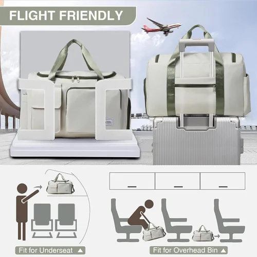 Miniatura 163 de Pequeña bolsa de gimnasio para mujer, bolsa de viaje con compartimento para zapatos