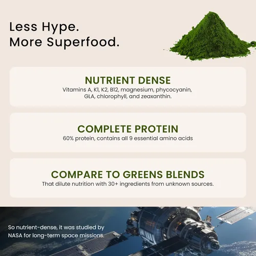 Miniatura 3 de Nutrex Hawaii Polvo de espirulina hawaiana pura – Superalimento vegano, cultivado en granja en Kona, sin OGM, apoyo inmunológico y energía celular
