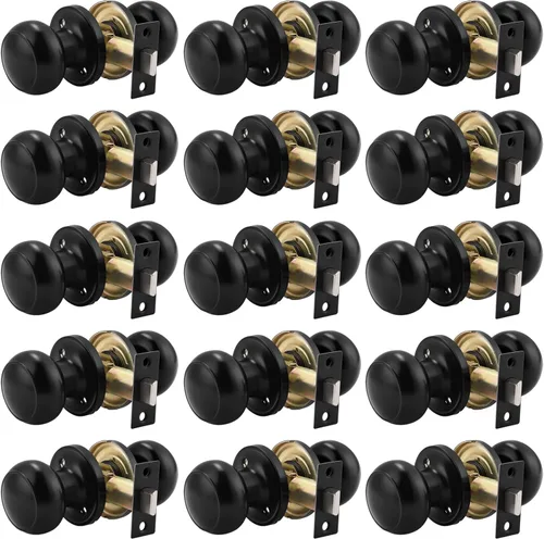Miniatura 15 de Probrico (paquete de 10 perillas redondas para puertas de paso (sin bloqueo), perillas sin llave para cerraduras de puertas interiores/exteriores