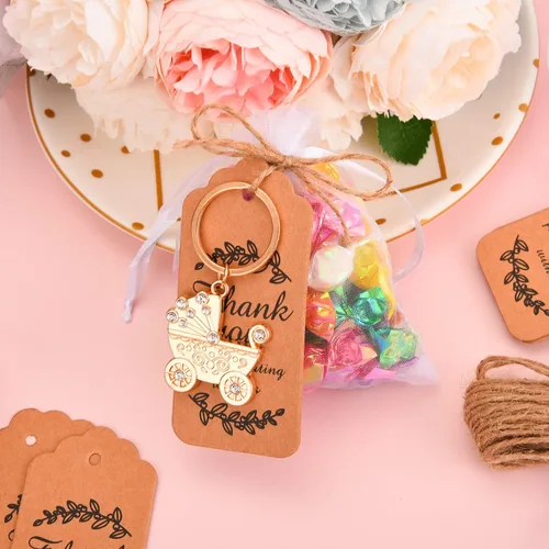 Miniatura 6 de 50 llaveros con forma de carro de bebé para baby boy o chica, decoración de fiesta de revelación de género, premios de juegos, regalos, decoración