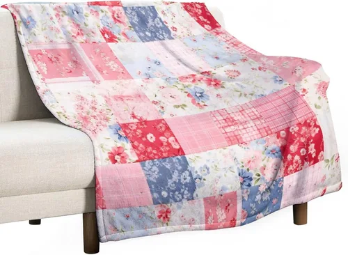 Miniatura 30 de Manta de verano con parches bohemios, vintage, bohemia, acogedora manta de franela para sofá, cama para niños y adultos, 30 x 40 pulgadas, manta