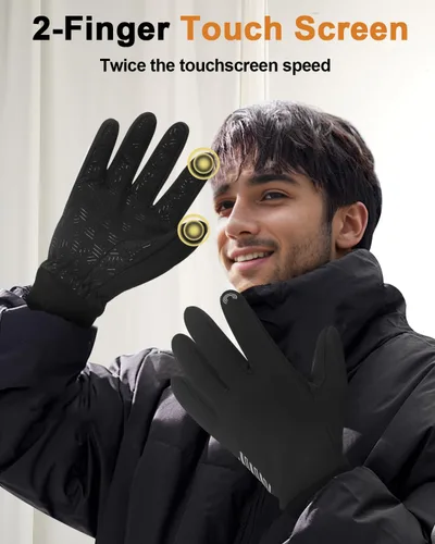 Miniatura 4 de Generic Guantes de invierno de lana para clima frío, impermeables, pantalla táctil, ciclismo, unisex, para adultos, rosa, ambidiestro, sin botones