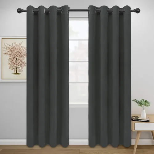 Miniatura 243 de Easy-Going - Cortinas opacas para dormitorio, aislamiento térmico sólido con ojales, cortinas de ventana para reducción de ruido, cortinas
