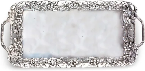 Miniatura 5 de Arthur Court Designs - Bandeja decorativa de aluminio para servir de uva de metal, 21 x 10 pulgadas