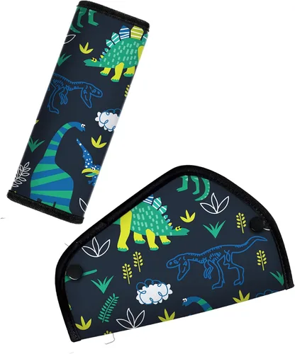 Funda para cinturón de seguridad para niños, cojín para cuello y abdomen para niños, correas suaves y transpirables, soporte para asiento elevador,
