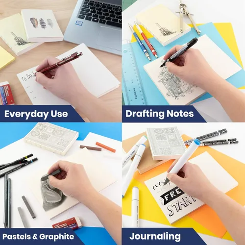 Miniatura 5 de LayFlat Cuaderno de bocetos – 3.75 x 5.3 pulgadas – Libro de notas en blanco de plumas, 64 hojas, papel grueso de 100gsm, para dibujar, hacer